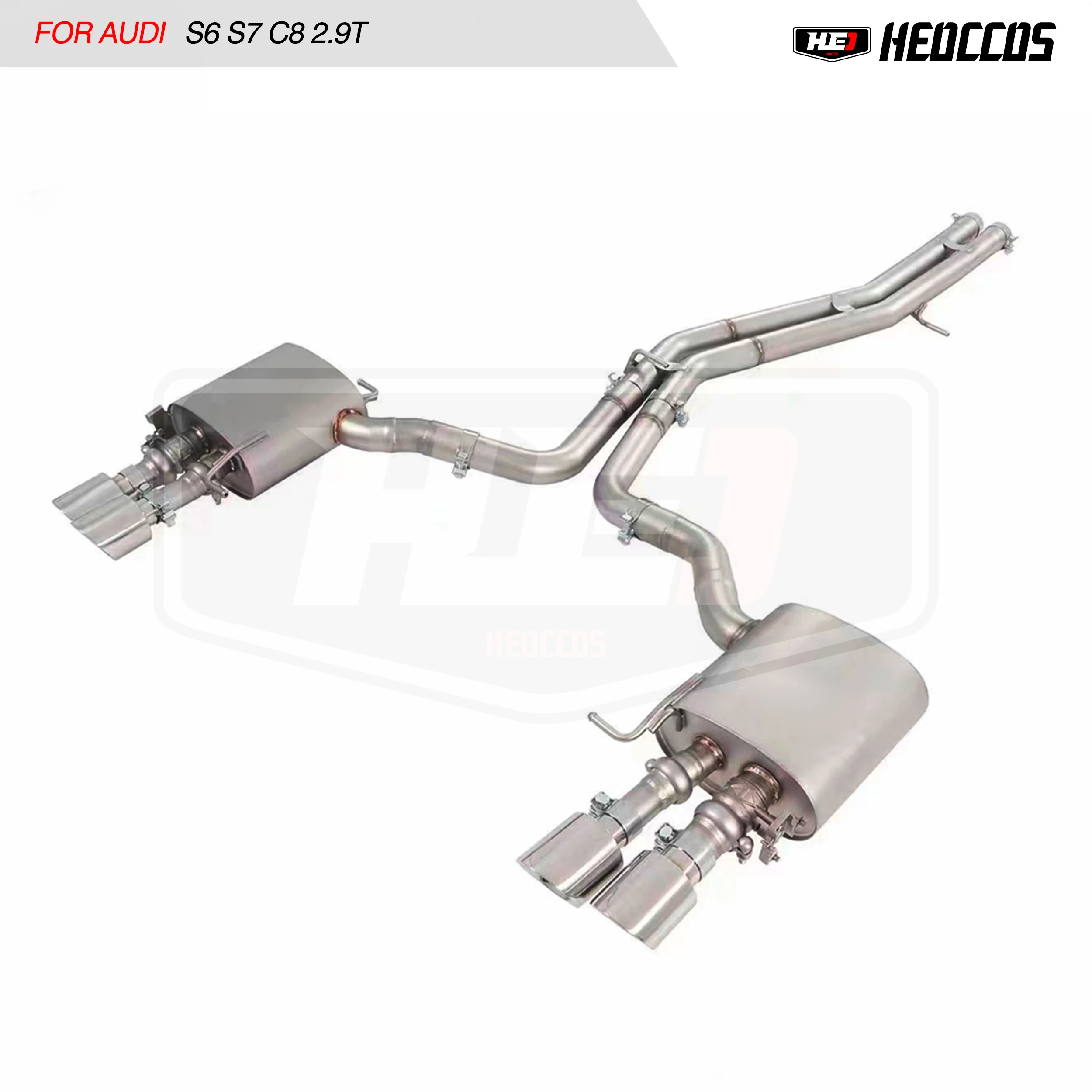 HEO stainless steel exhaust system catback valved exhaust for Audi A6 A7 S6 S7 C8 2.9T 3.0TExhaust