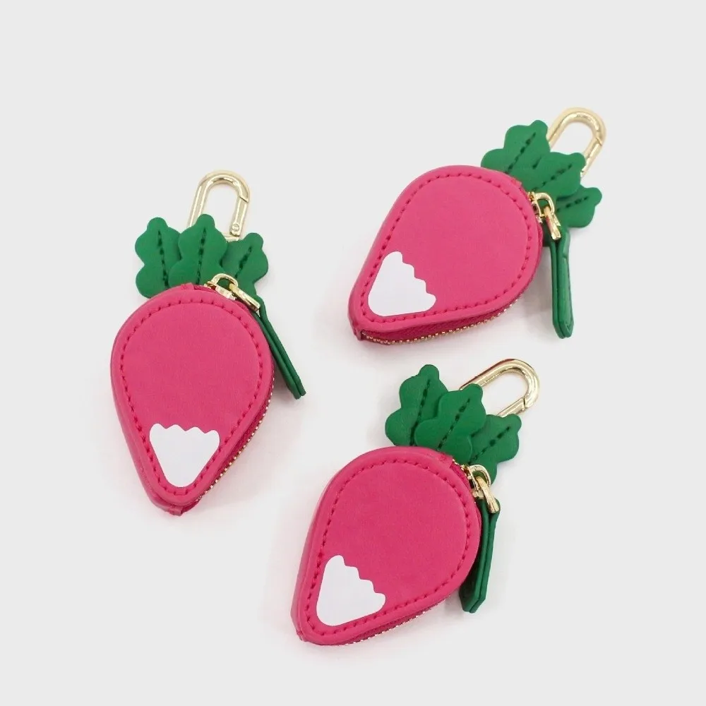جديد بو الجلود جولة عملة المحفظة لطيف صغير الحجم مفتاح سلسلة سماعة حقيبة الفاكهة شكل حقيبة يد للفتيات