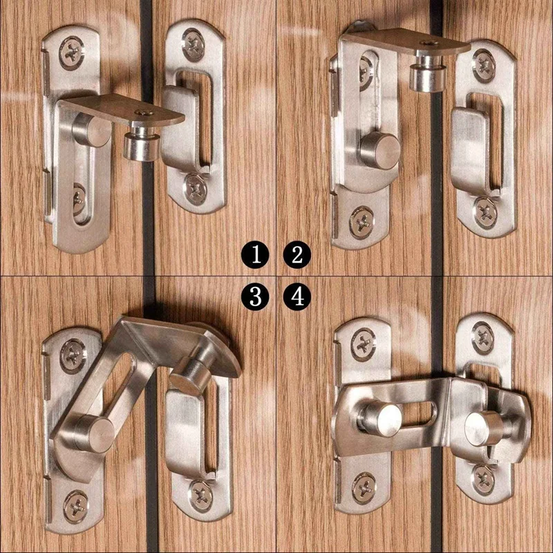 6 Pcs 90 Degree Right Angle Door Latch Hasp Bending Latch Buckle Bolt Sliding Lock Barrel Bolt For Doors And Window