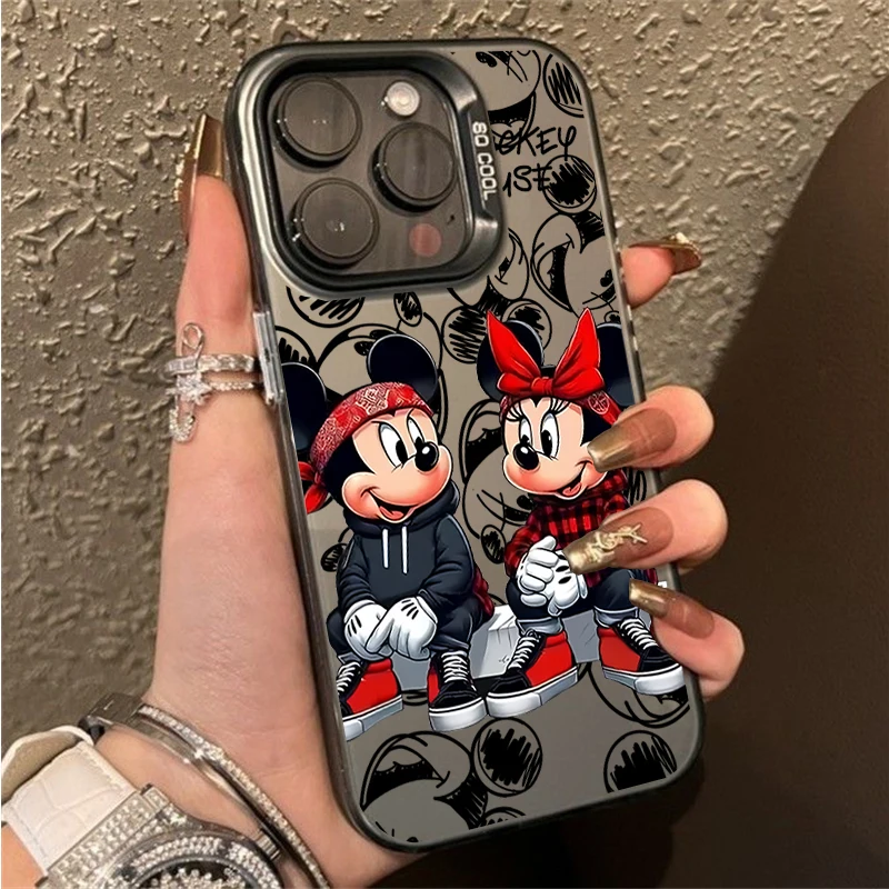 Fashion Disney Mickey Minnie Case For Xiaomi Redmi Note 11 12 13 14 Pro Plus 15C 14C 13C 12 12C A5 A3 Electroplated Hard Cover