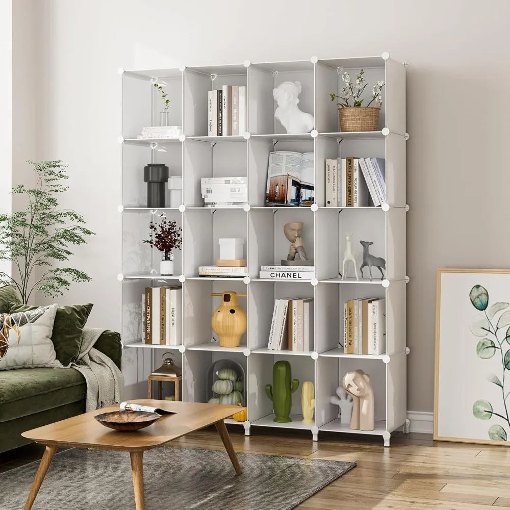 Cube Shelf, 16 Storage Cubes Closet Organizers and Portable Cube Organizer Plastic Bookshelf Bookcase