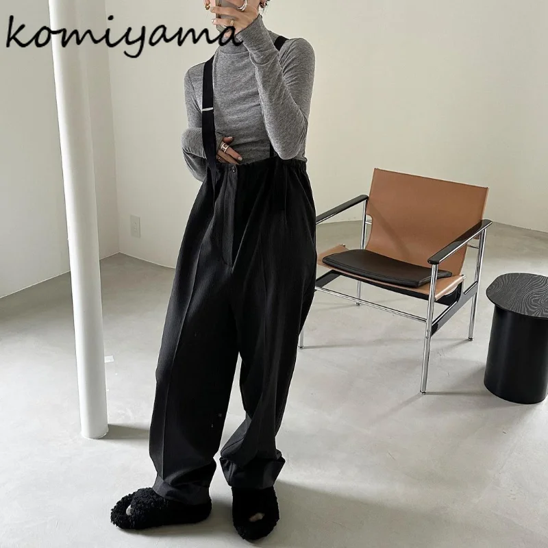 

Loose Casual High Waist Strap Pantalones JAPAN Literary Style Women Pants Spring Summer New Jumpsuits Solid Jumpsuit Women