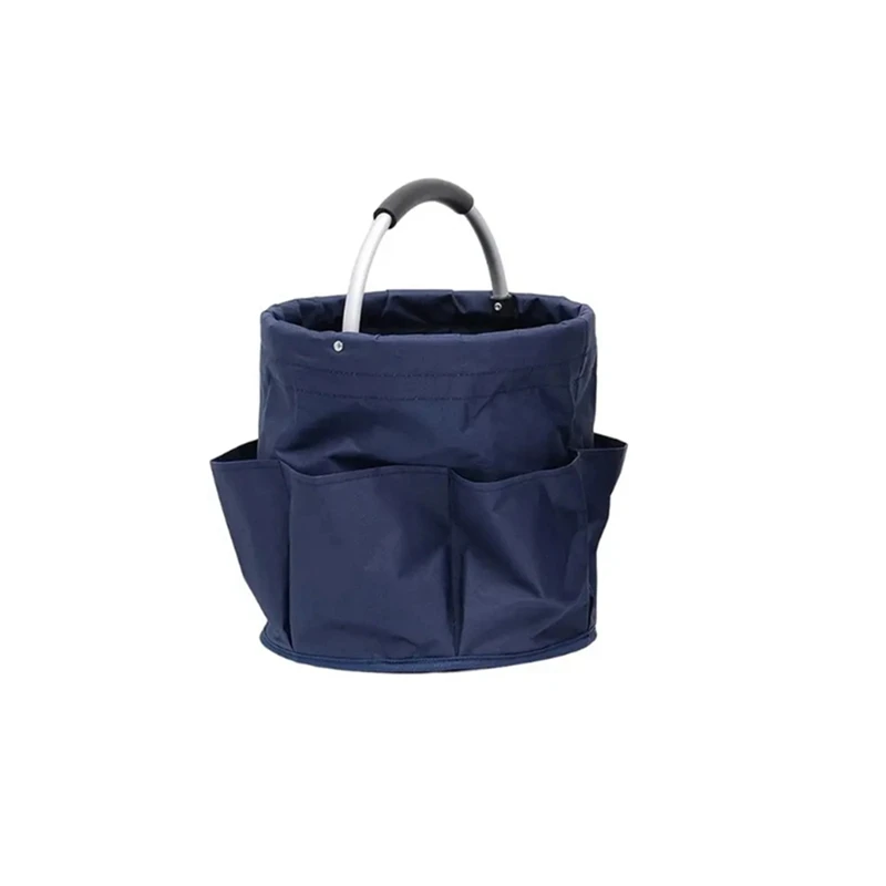 Dark Blue Portable Foldable Storage Bag Gardening Tool Bag Manual Tool Bag Planting Props Shopping Camp Basket Durable