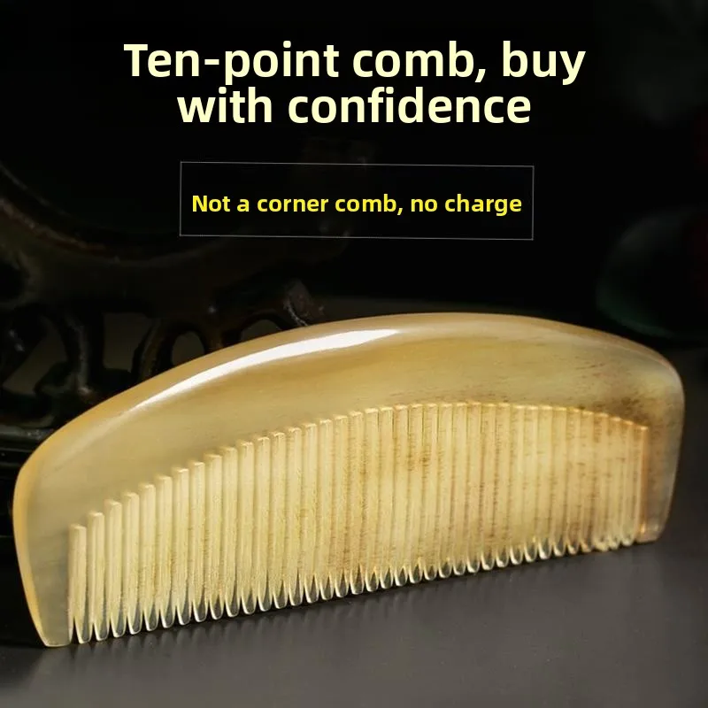

Handmade Natural Old Horn Comb Men's Long Hair Special Static Electricity Proof Home Gift Travel Hair Care Product