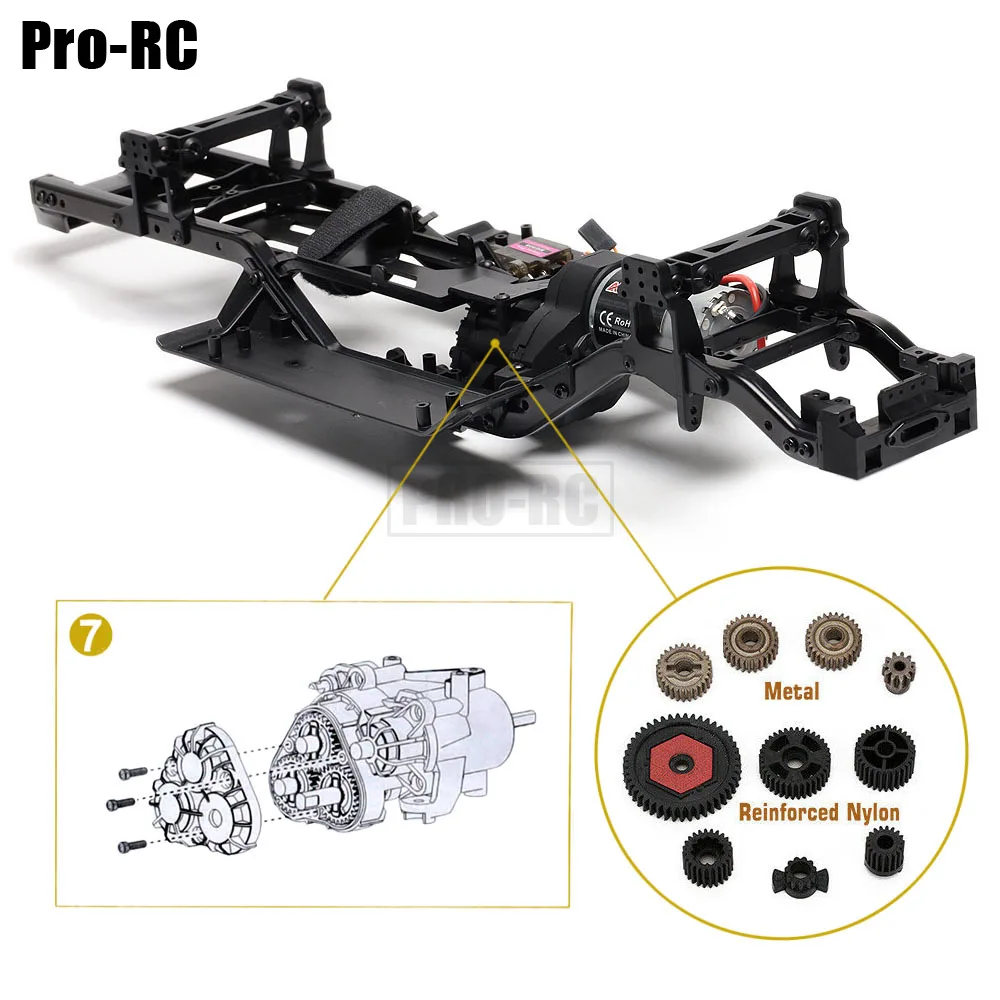 2-Speed Transmission Chassis TRX4 Frame with Motor for 1/10 RC Crawler Car Traxxas TRX-4 313mm Wheelbase DIY Upgrade Parts