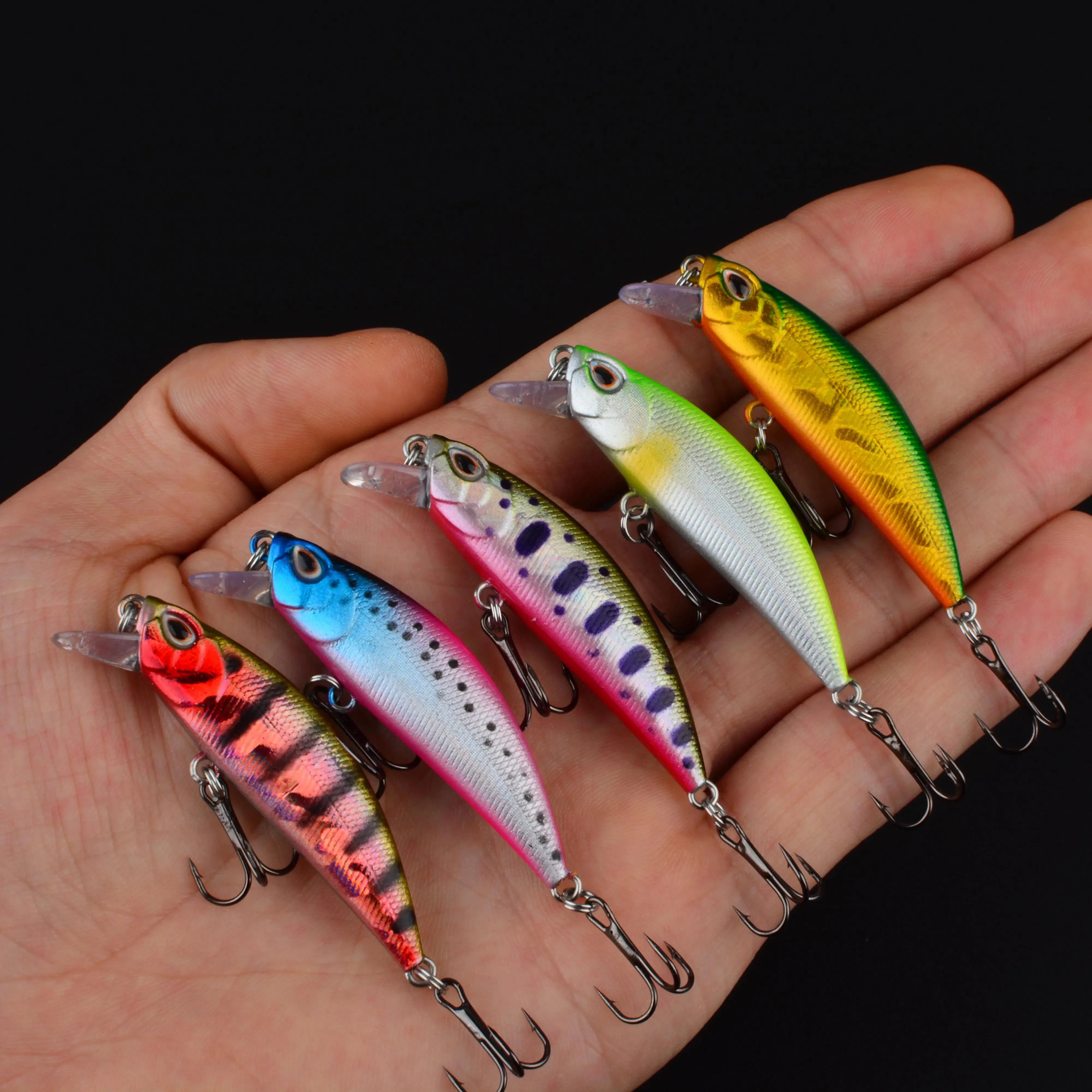 Angelköder 3D-Augen 50mm 5g Kunststoff-Hartköder Künstliche Köder Wobbler Crankbait Winter-Meeresangeln Bass-Angelzubehör – Detail 3