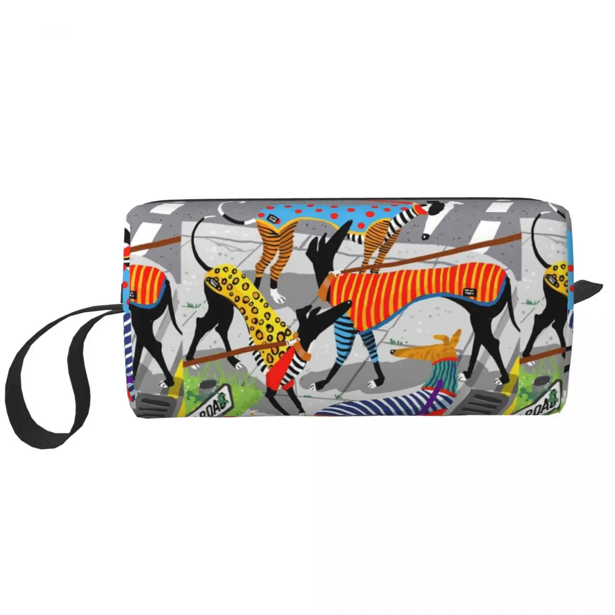 Impermeável Greyhound Whippet Sighthound Dog Makeup Bag Pouch, Cosmetic Bag, Travel Toiletry Bag, Organizador de armazenamento para homens e mulheres