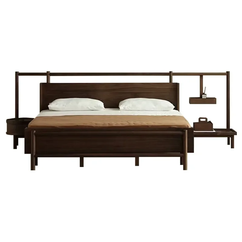 

Solid wood bed 1.8 meters shelf, North American black walnut bed