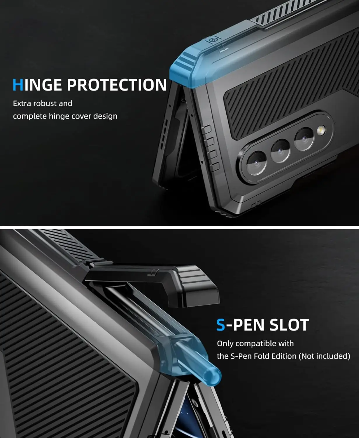 R-just Rugged Armor 360 Pełne etui na telefon komórkowy do Samsung Galaxy Z Fold 6 Fold 5 Fold 4 5 6 Metalowa aluminiowa osłona odporna na wstrząsy