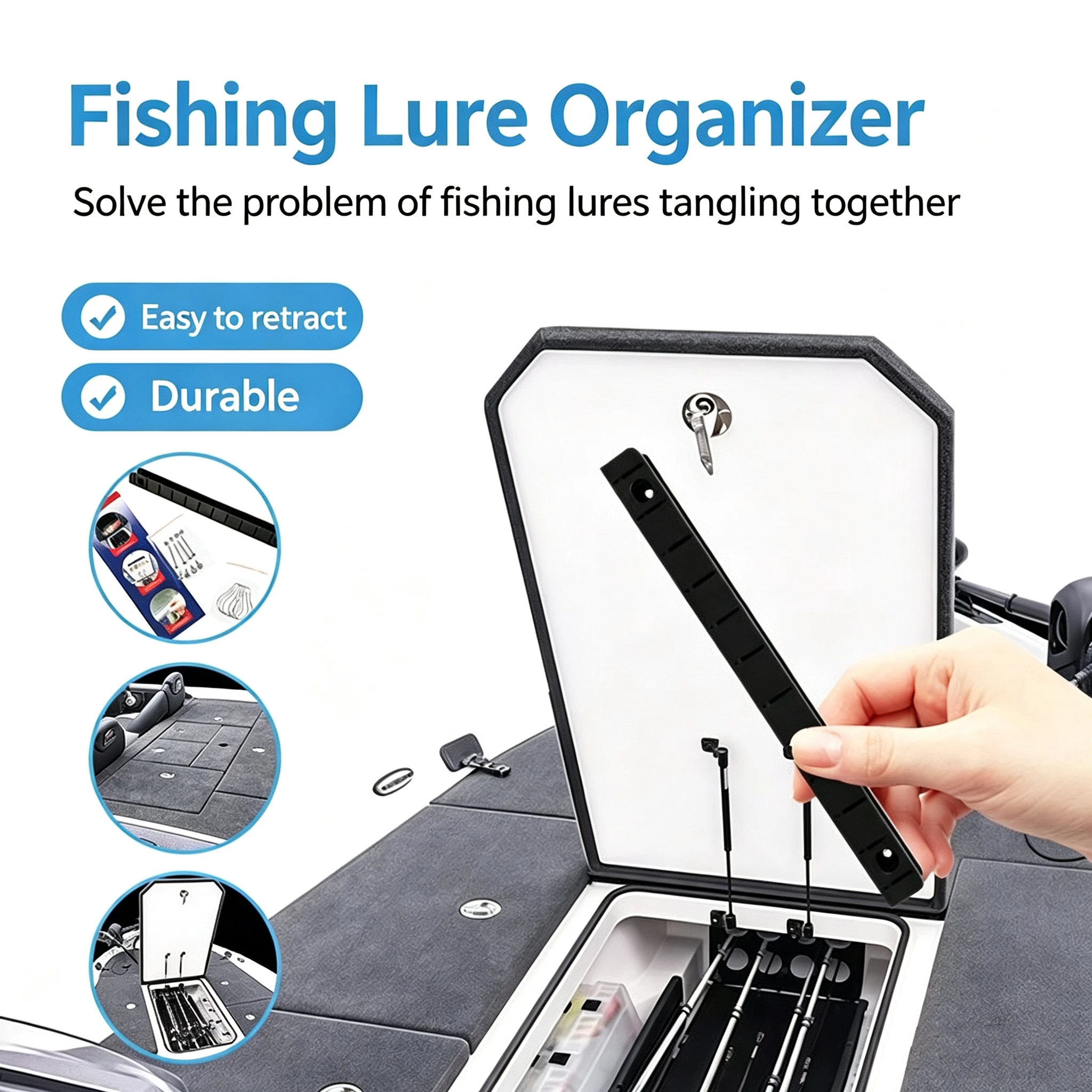 Boat Fishing Tackle Storage Rack, Lure & Soft Bait Hanger for Yacht/Kayak, Marine Fishing Organizer
