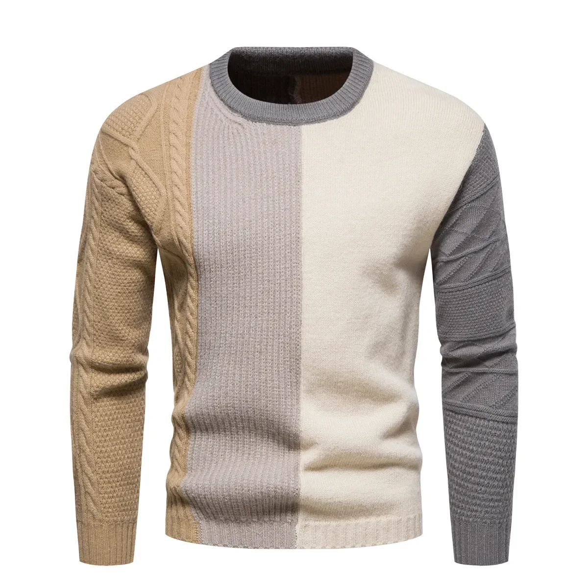 

2023 Autumn/Winter New Men's Knitwear Fashion Colored Round Neck Slim Fit Knitwear Underlay