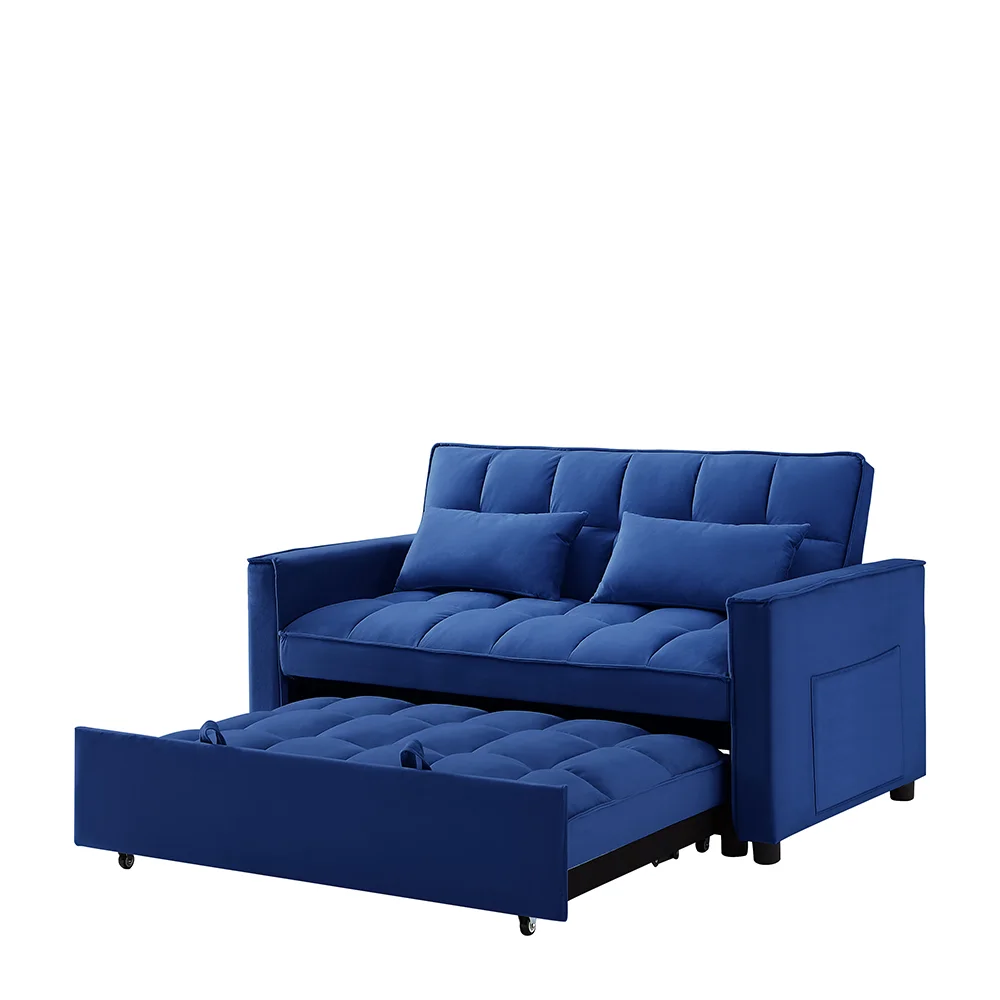 

54inch adjustable backrest sofa or sofa bed, futon sofa with double armrest and pouch, Variable bed 69.7inch*46.5inch