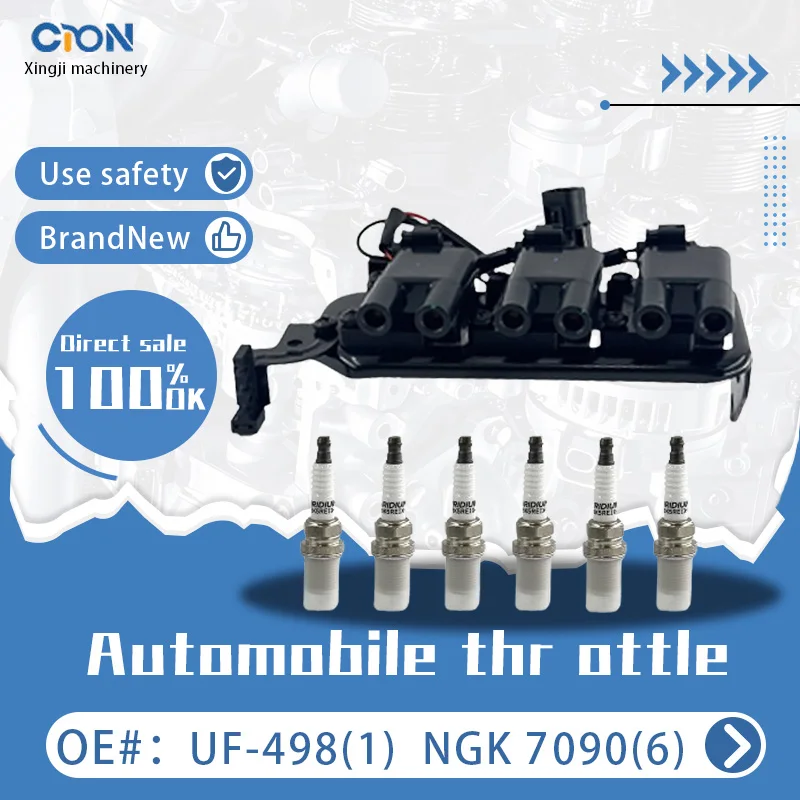 

Комплект пакетов катушек зажигания Xingji 6 и свечей зажигания для Hyundai Tucson Kia Sportage 2.7L # УФ498 И # 7090