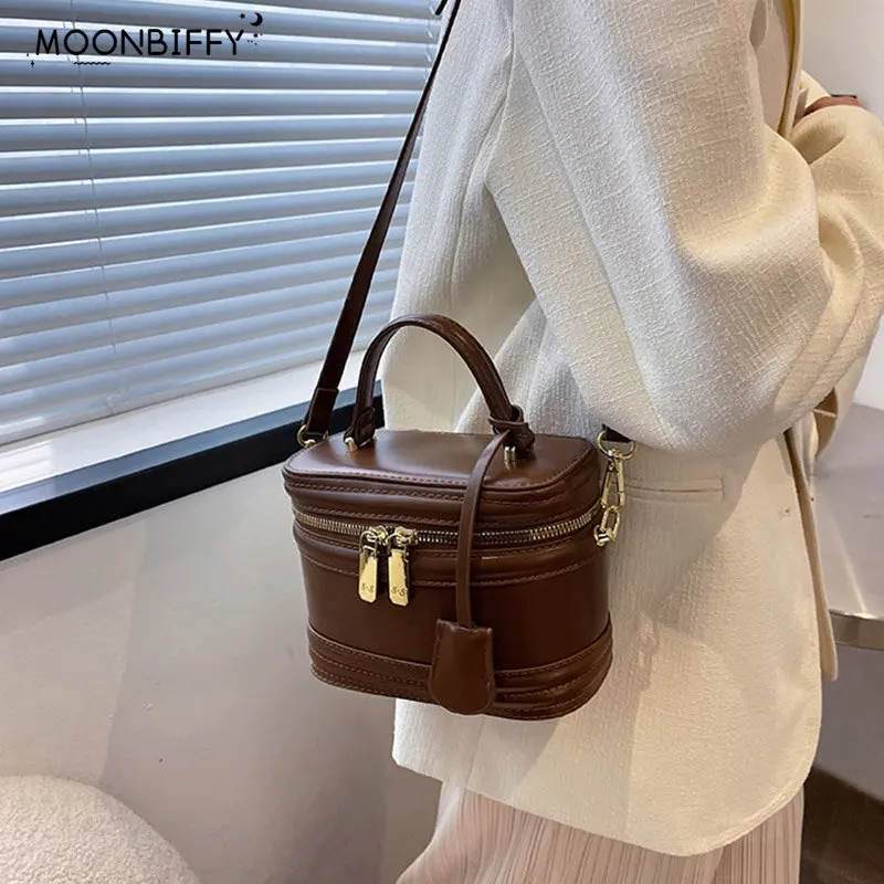 High Quality Crossbody Square Bag and Purses Barrel-shaped Shoulder Bags Women Fashion Top Handbag Ladys Cute Clutch Bag