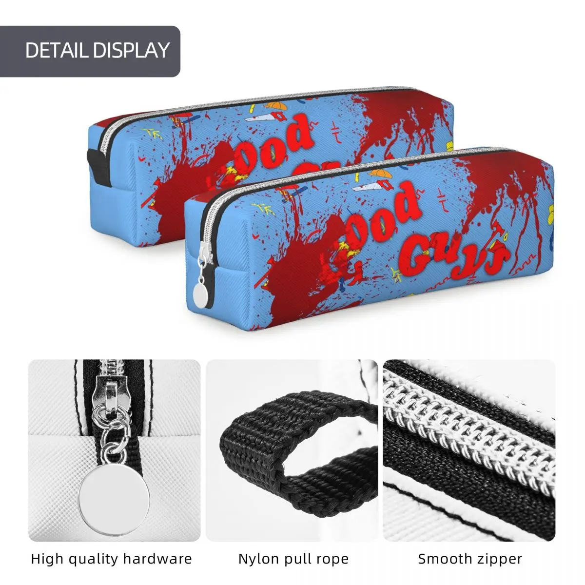 Chucky Doll Horror Pencil Case Creative Good Guys Pen Bags Girls Boys Large Storage Students School Cosmetic Pencil Pouch