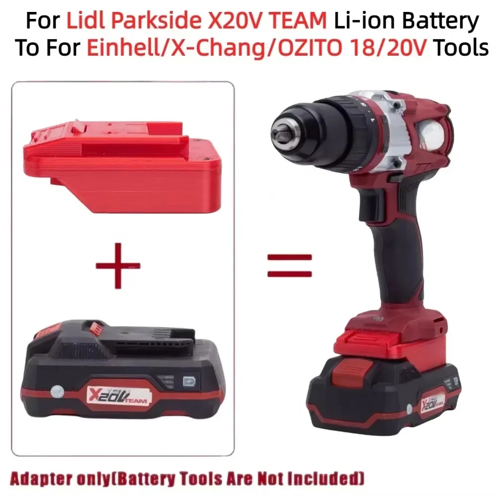 

1 X Battery Adapter/Converter for Lidl Parkside X20V TEAM Battery TO Einhell/X-Chang/OZITO 18/20V Series Cordless Drill Tools