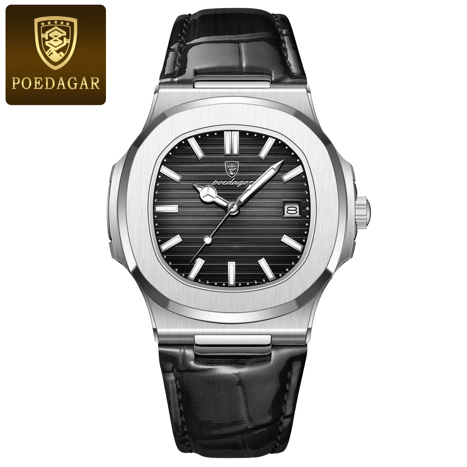 Men's Luxury Square Watch, Waterproof Luminous