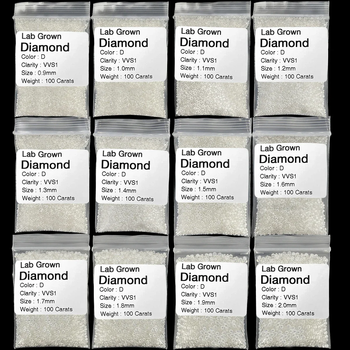 الجملة أعلى جودة 0.3ct 0.5ct 0.8ct 1ct 2ct 3ct مختبر مستدير نمت الماس فضفاض HPHT CVD مع شهادة IGI GIA DEFG VVS-SI