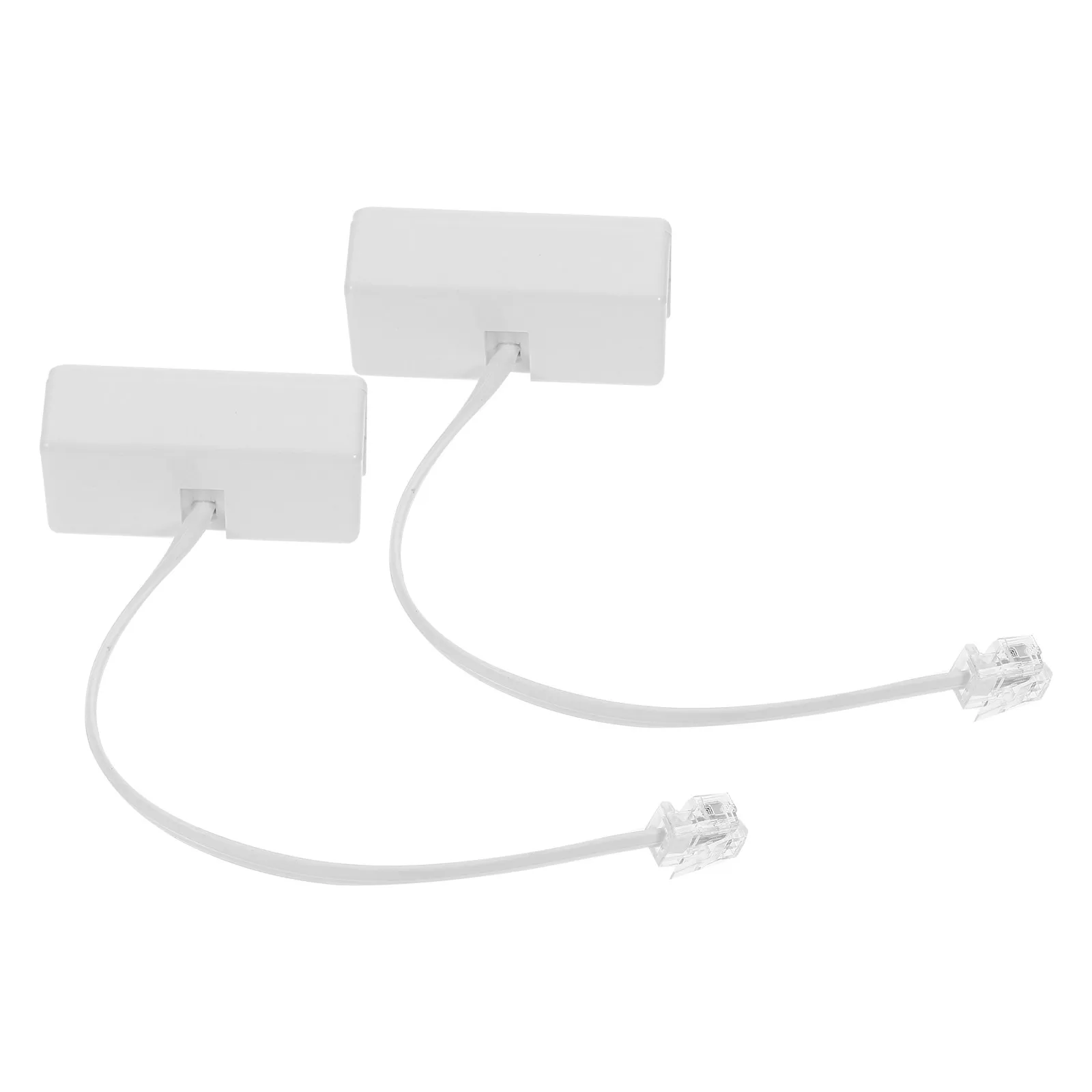 2Pcs Rj11 Rj14 Telephone Splitter Adapter Detachable Landline Phone Cable Converter for Multiple Device Connection