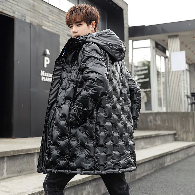 

2023 New Winter Down Coat Men's Mid-long Trendy Couple Thickened Warm Hooded Jacket