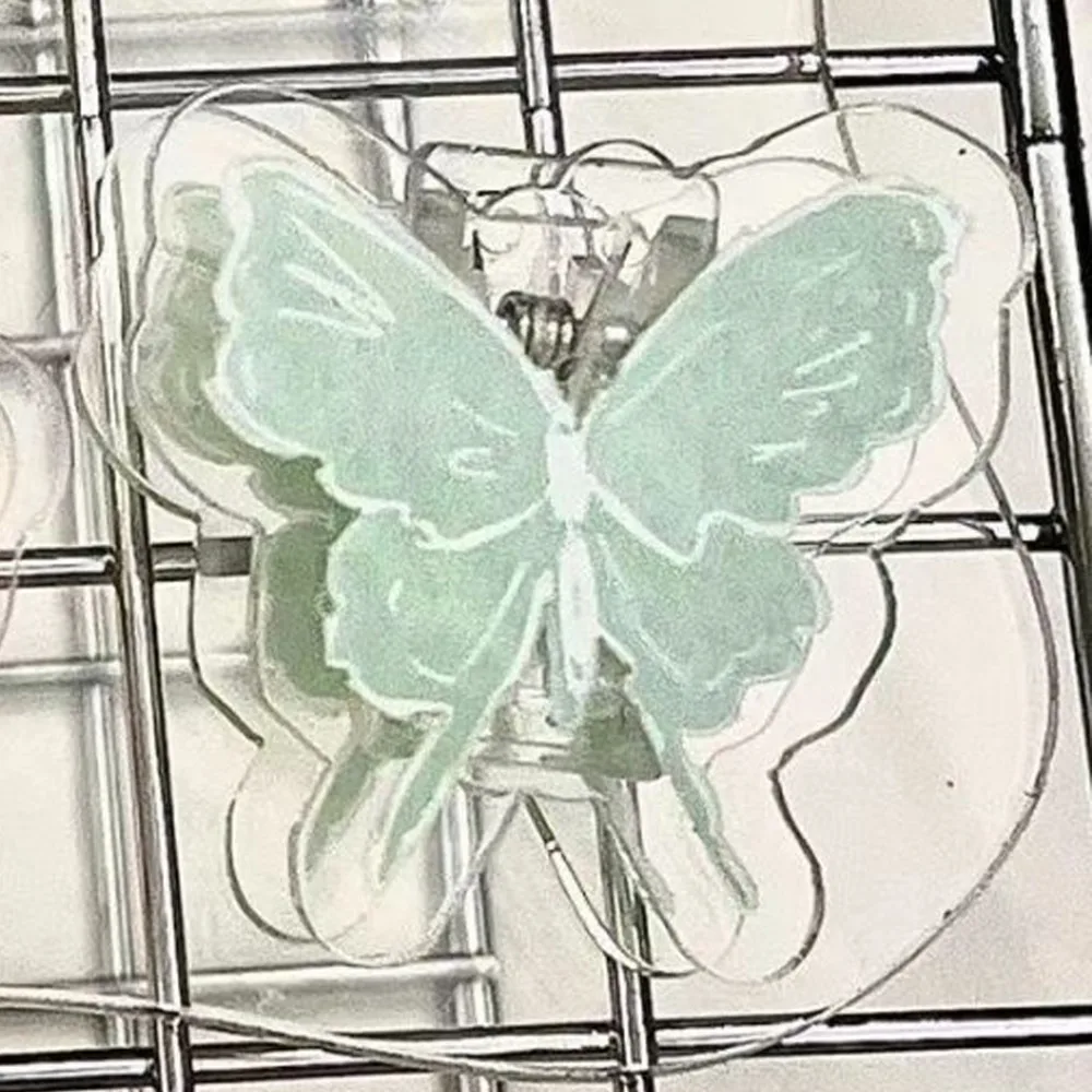 Акриловая скрепка для бумаг с градиентной бабочкой Y2k Скрепка для бумаг Симпатичная полипропиленовая клипса Акриловая декоративная мультяшная зажим для заметок Настольный органайзер