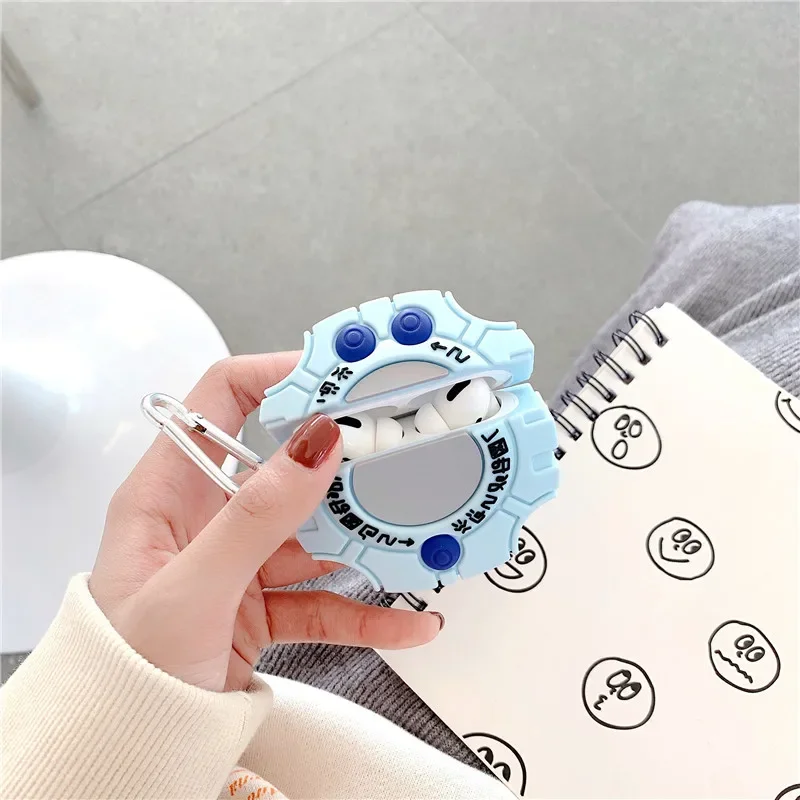 3D Cute Cartoon Digimon Monster Digivice Headphone Cases For Apple Airpods 1 2 3 Pro 2 Soft Silicone Earphone Protection Cover