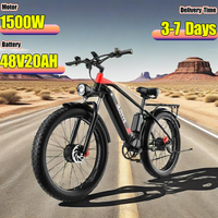F26 E-Bike 1500W Double Motor 48V20AH Battery Hydraulic Braking Electric Bike 26-Inch Fat Tire All Terrain Electric Bicycle