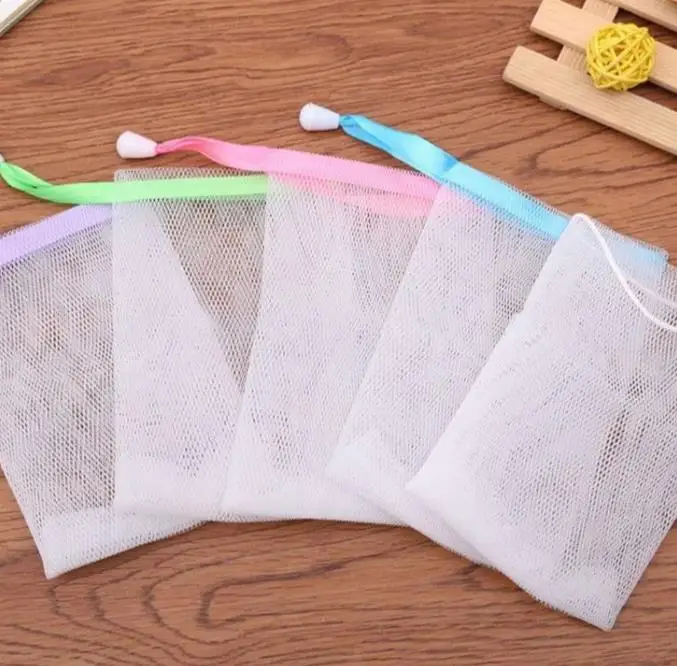 1000pcs/lot 9x15cm Soap Blister Mesh Soap Net Foaming Net Easy Bubble Mesh Bag Random Color