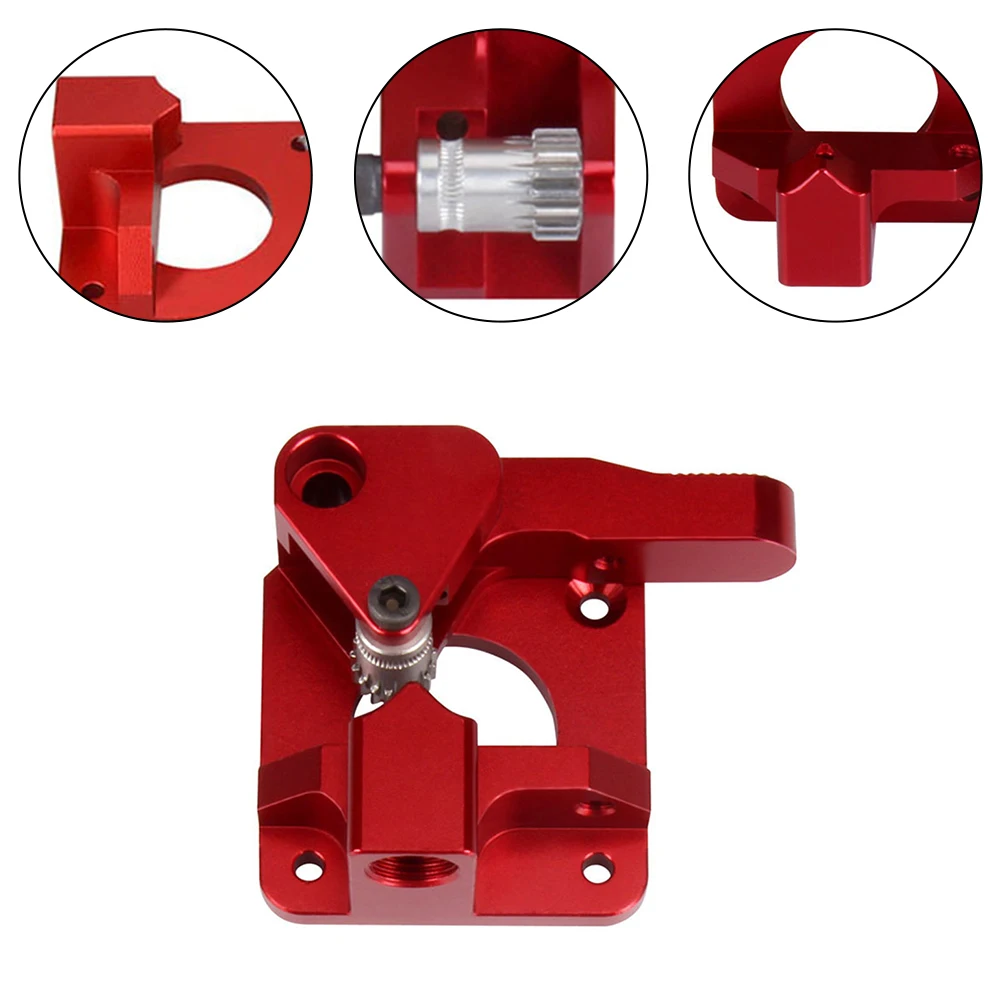 1PCS Stainless Steel Dual Gear Extruder With 2 Pulleys Extrusion For Ender 3,for CR-10S,for PRO Light Equipment Tools Red