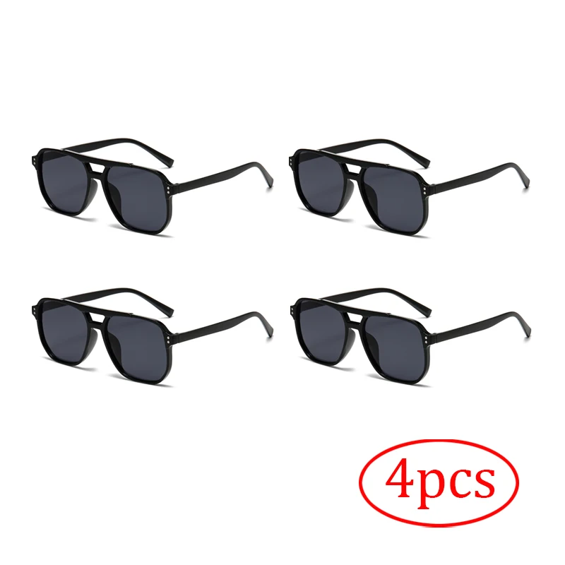 멀티 피스 조합 선글라스, 패셔너블하고 심플한 대형 프레임 선글라스, 클래식 더블 빔 여성용 선글라스