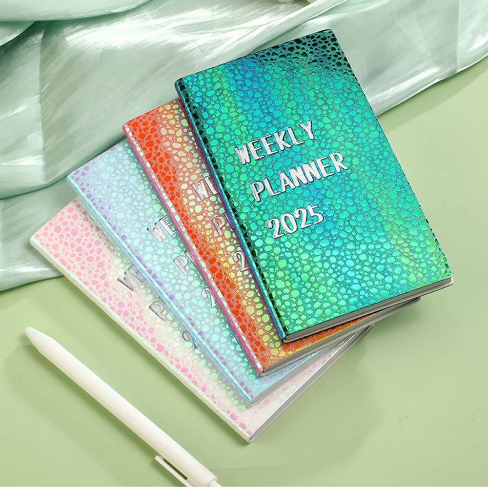 

2025 A6 Dazzling Color Pocket Notebook 365 Days Notepad Diary Week Planner Stationery Office School Supplies