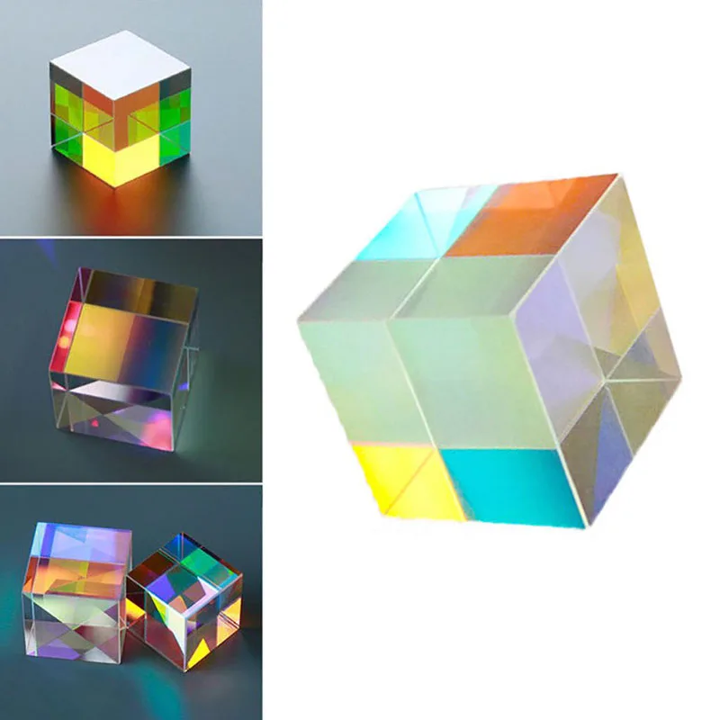 Szklana kostka 12,7 mm Dichroiczny pryzmat X-Cube Pryzmaty do fotografii Rozdzielanie wiązki Akcesoria fotograficzne Dekoruj prezenty Śliczne światło