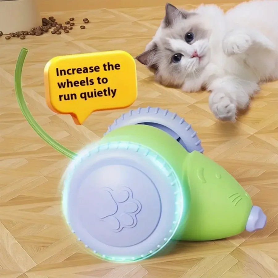 Souris simulée avec queue lumineuse, rechargeable par USB, jouet interactif pour chat avec queue lumineuse - Jouet de jeu interactif chat et souris