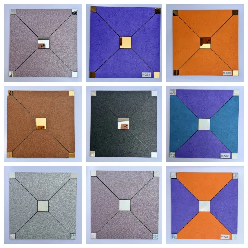 5Pcs Leather Glass Wall Stickers 3D Art Leather Background Decorative for Home Villa Office Decor Bedroom Wall Decor Mosaic Tile