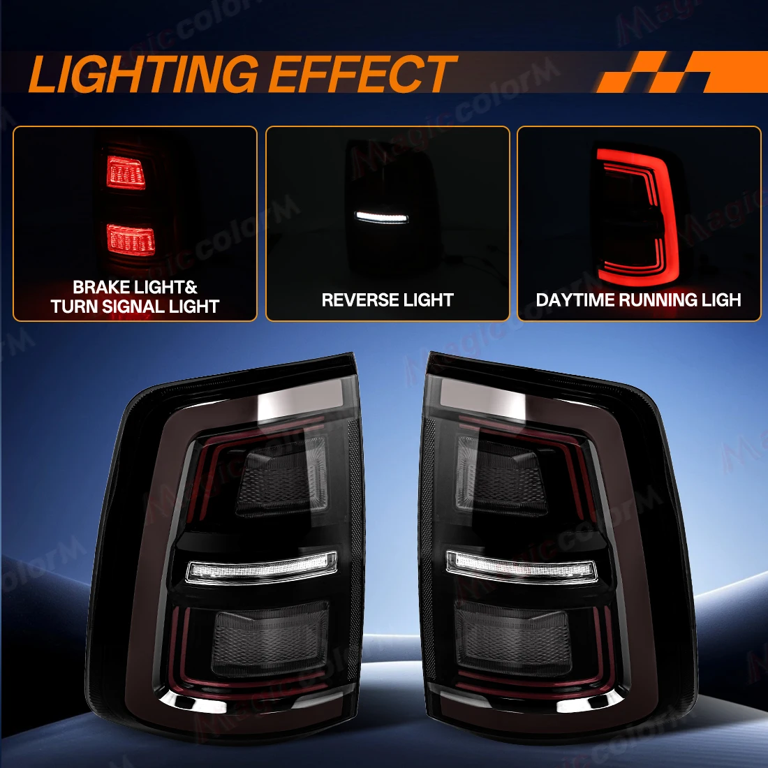 LED Tail Lamps For Dodge Ram 1500 2009-2018 2500 3500 2010-2018 Car Driving Brake Reverse Turn Signal Lamps Start Up Animation