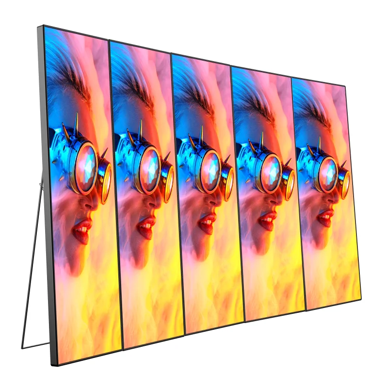 GOB P1.86 Digital Foldable Portable Indoor 4K LED Poster Display Banner Totem Stand Screen for Shop Store - view 5