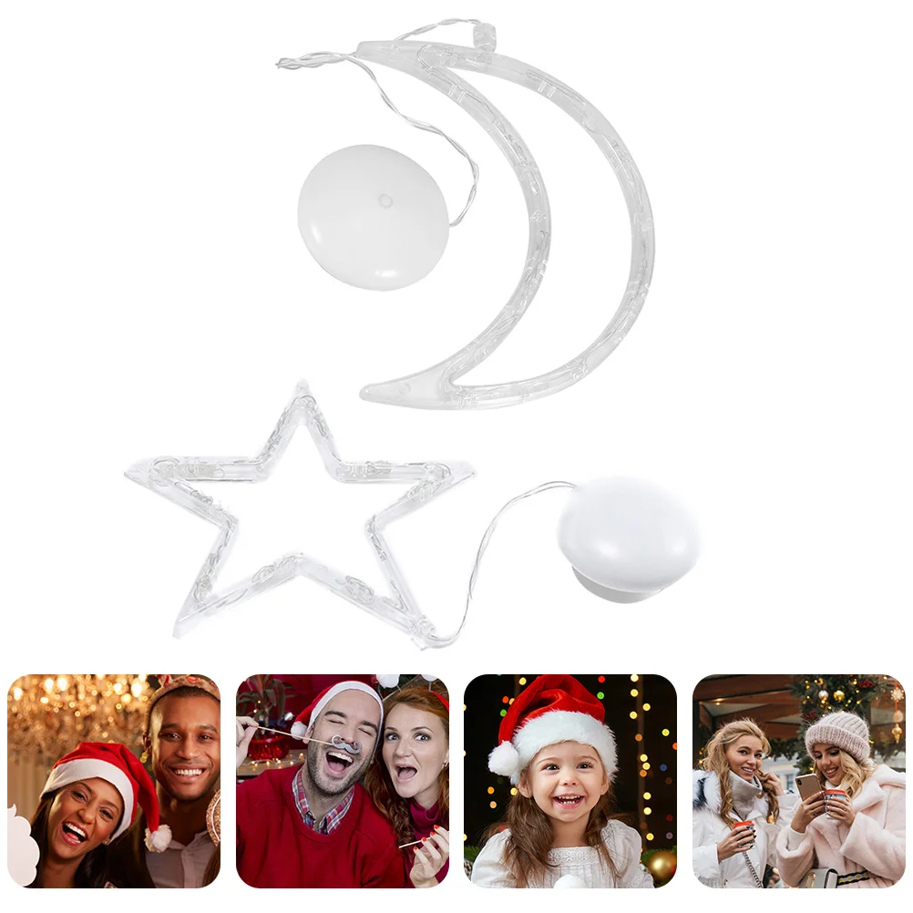 

2Pcs Suction Lamp Powered Warm Light Christmas Decor Christmas Suction Cup Light Festival Hanging Lights