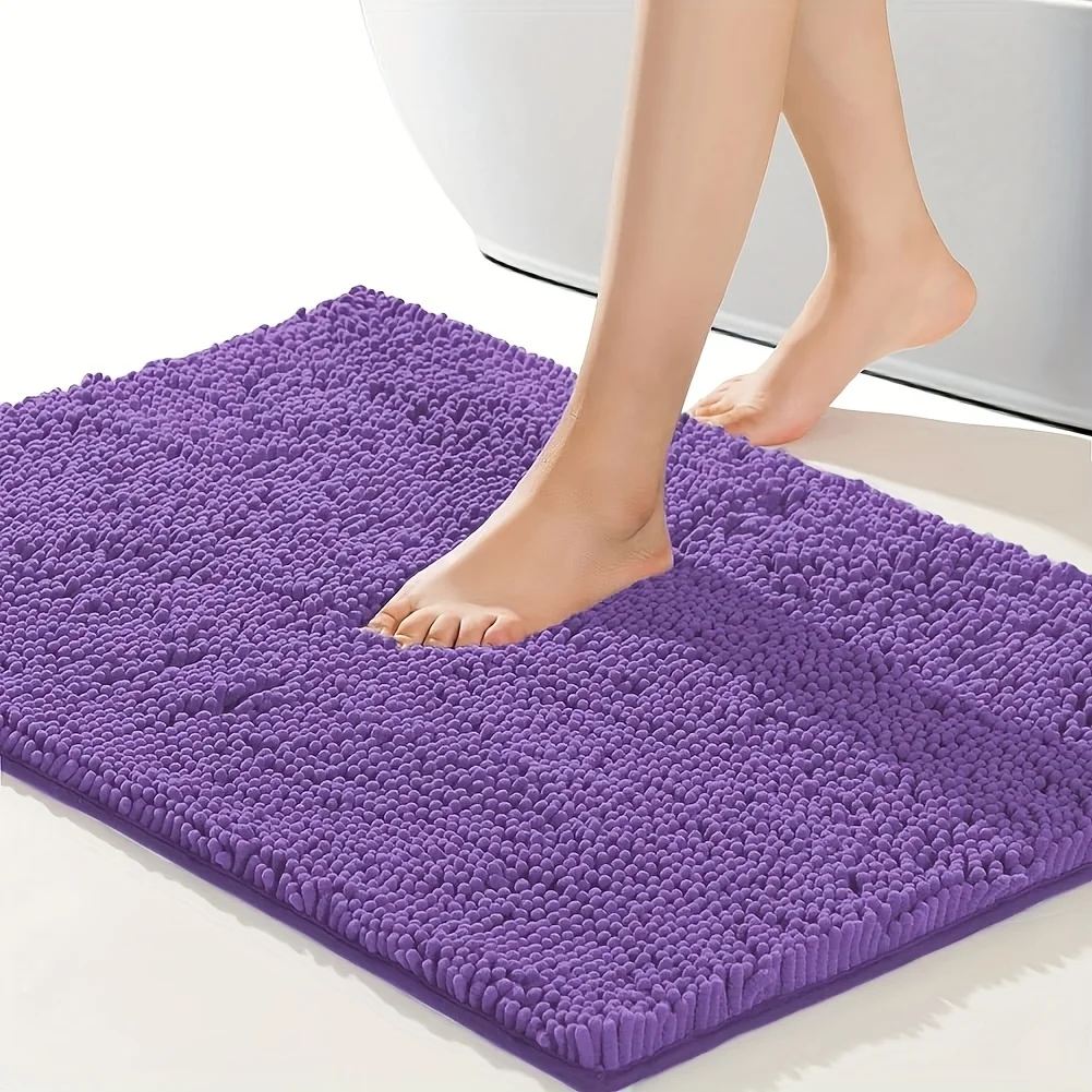 Purple Solid Color Anti Slip Bathroom Floor Mat, Beautiful Bathroom Mat, Floor Mat, Door Mat, Home Decoration