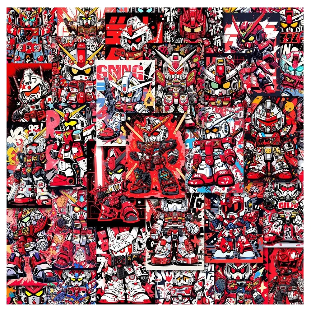 10/30/50pcs Cool Anime GUNDAM Poster Stickers Graffiti DIY Computer Phone Case Luggage Cartoon Classic Manga Decoration Sticker