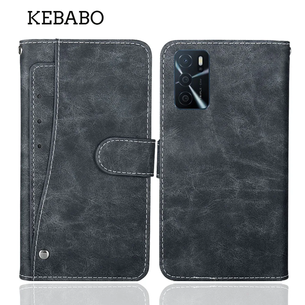 

Leather Wallet For OPPO A54s Case 6.52" Flip Fashion Luxury Card Slots Protective Cover Phone Protective Book Style Bags
