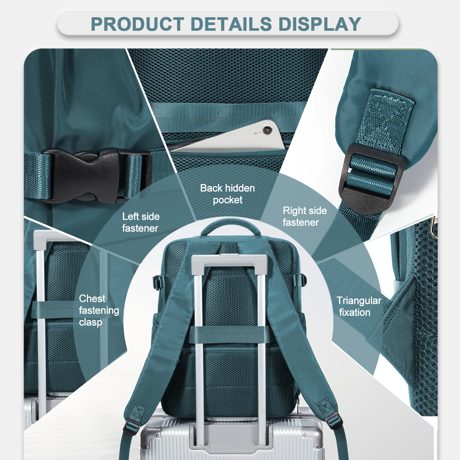 Mochila de viaje Cabina Plane 40x20x30 Mochila de equipaje Mochila para computadora portátil de negocios para hombres Bolsa de cabina portátil, Mochila escolar para mujeres