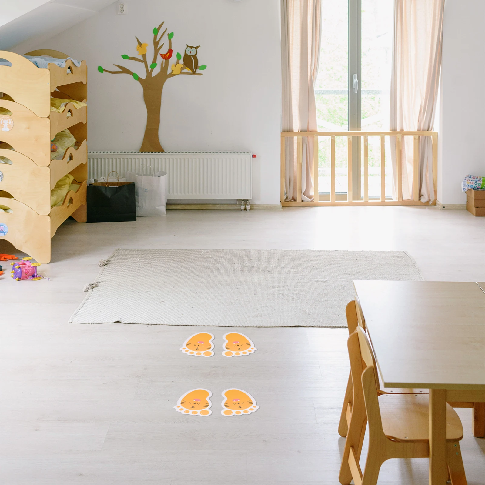 

Floor Decals Footprint s Room Wall Stickers Kindergarten Decorations Cartoon Floor Stickers Self-Adhesive Bright Color