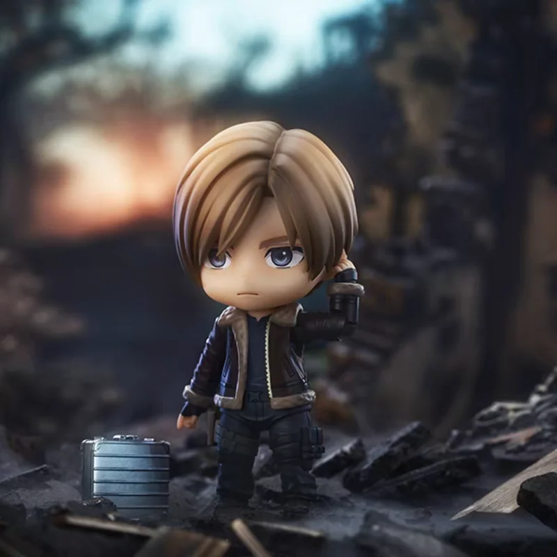 10Cm IN Stock Original Resident Evil 4 Remake 2337 Leon S. Kennedy Q Version Action Dolls Anime PVC Model Kid Birthday Toy Gift