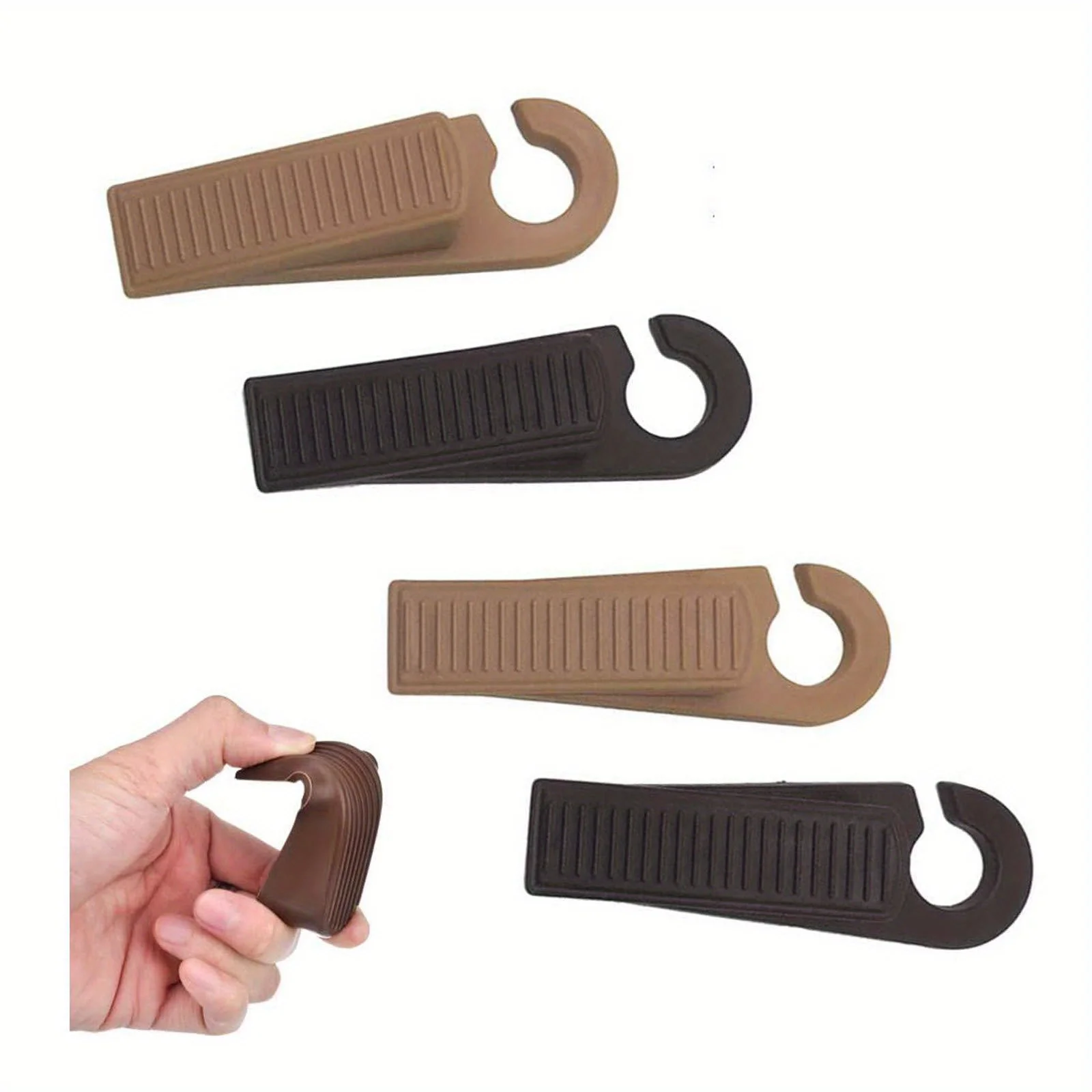 2pcs Door Stoppers Designed to Prevent Doors from Slamming, Ideal for Homes with Children. These Devices Help Keep Doors Open
