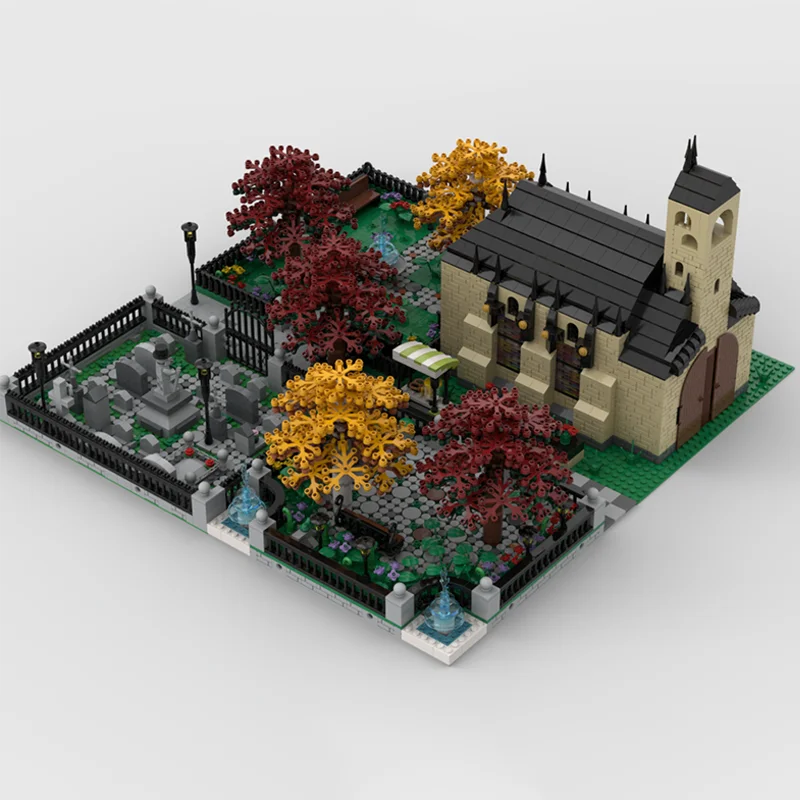 5731 PCS Personalizza Chiesa Medievale Con Cimitero Building Blocks Modello Giocattolo Assemblato Per I Bambini Festival Educativo Regalo A Sorpresa