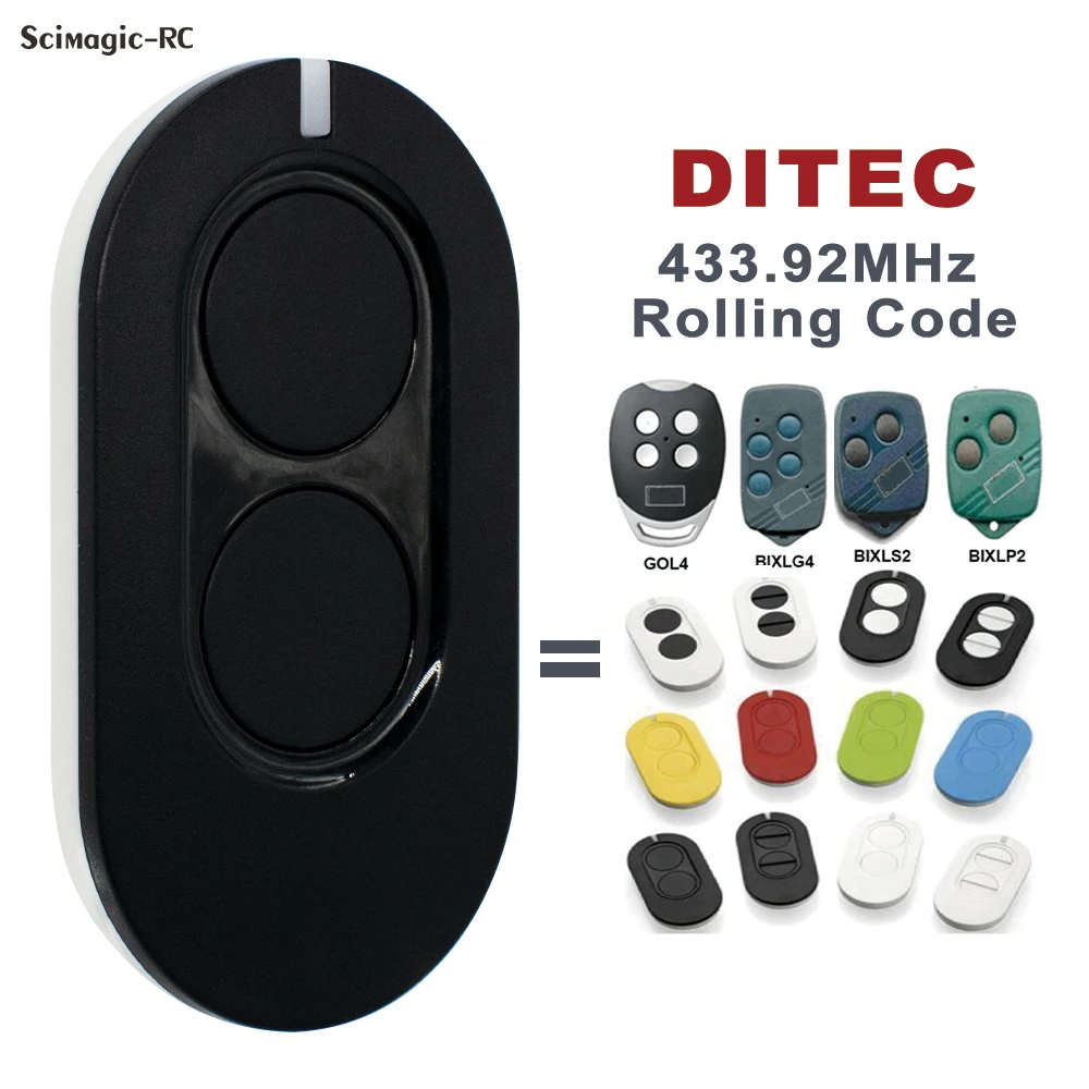 Entrematic ZEN2 ZEN4 ZEN2W ZEN4W DITEC GOL4 BIXLS2 BIXLP2 BIXLG4 Garage Door Remote Control 433.92mhz Rolling Code Transmitter