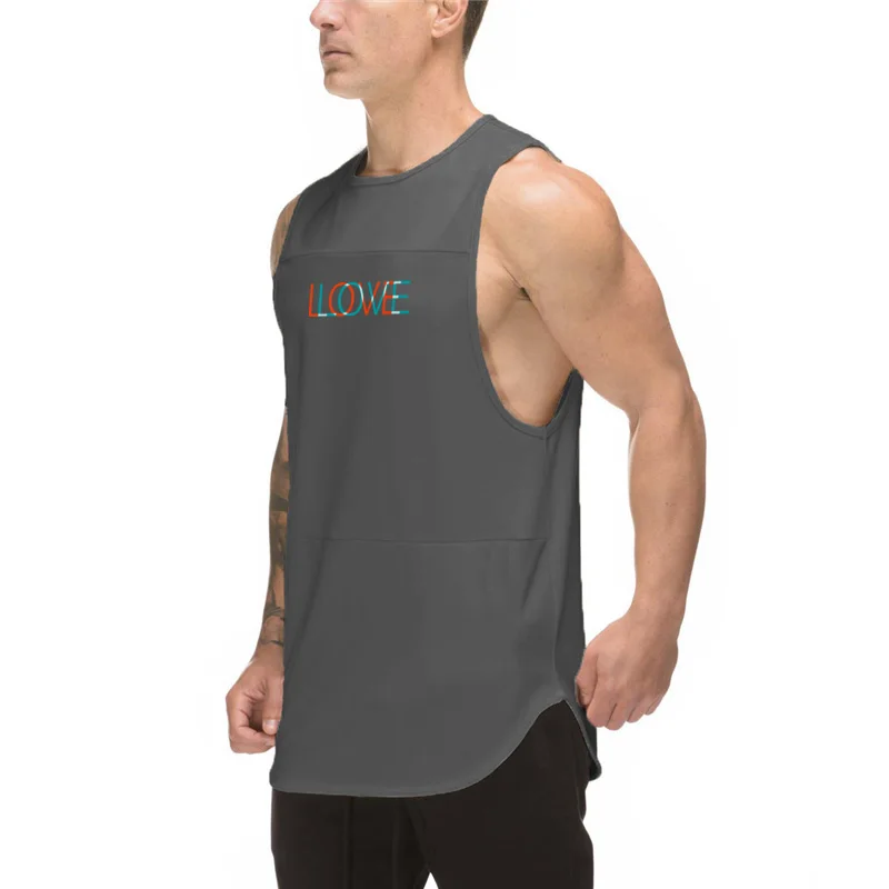 Summer Mens new Gym Workouts Pumping iron training Quick-drying Loose-fitting T-shirts  Sportswear Equipment Training Sleeveless