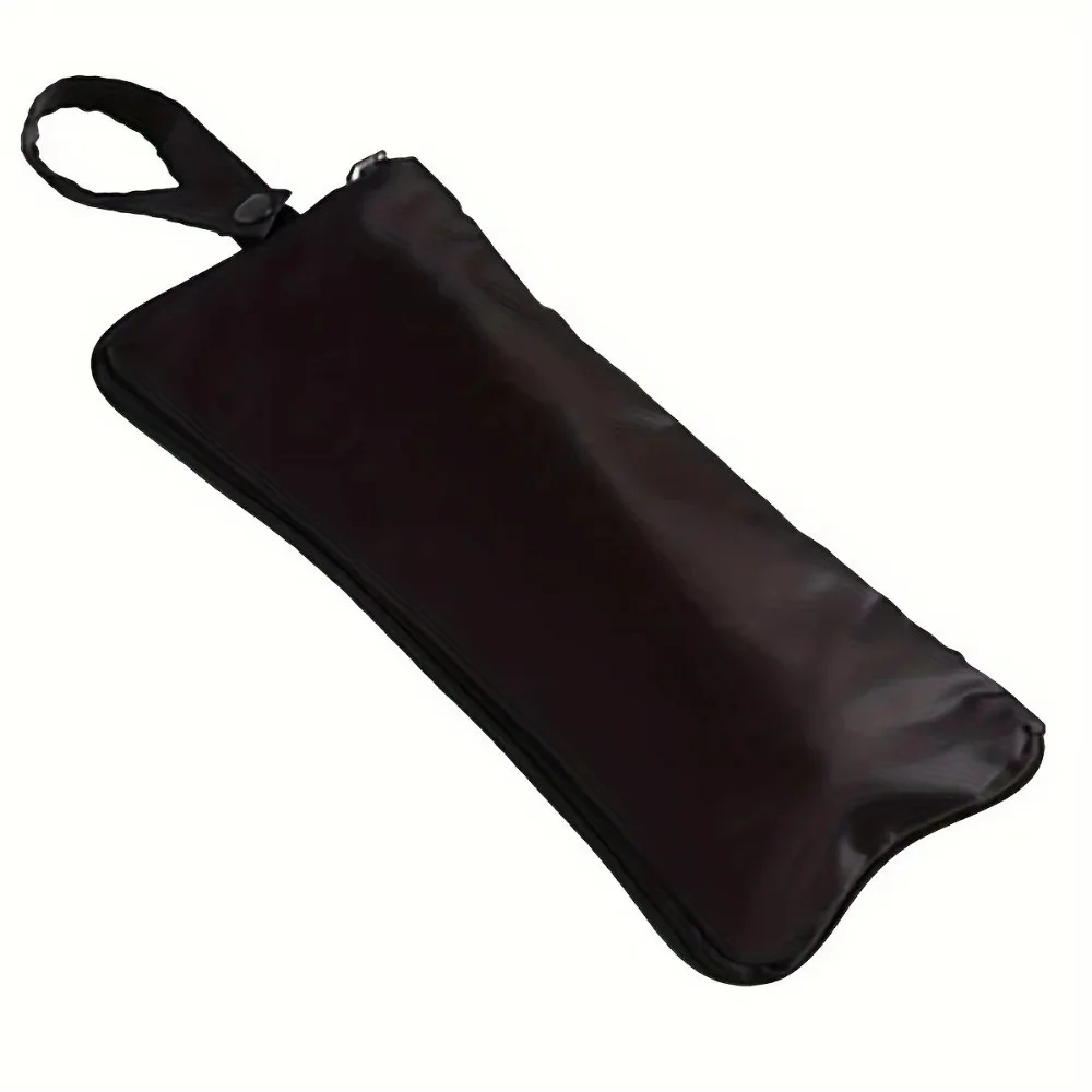 

Microfiber Umbrella Storage Bag Handle Black Color Umbrella Carrier Hanging Loop Hand Washable Folding Umbrella Bag Storage Use