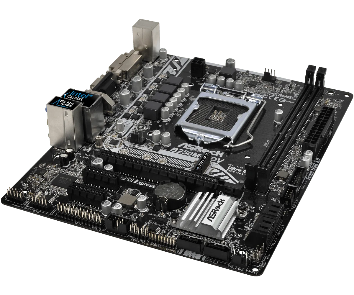 Imagem -04 - Asrock-placa-mãe B250m-hdv Lga1151 Intel B250 I57600 I56500 I3-6300 G4560 Cpu Ddr4 32gb Micro Atx