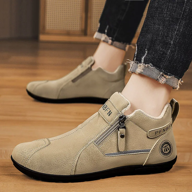 

High-top Cross-border Large-size Five-finger Doudou Shoes Men's Shoes Velvet Cotton Shoes MN6611 Fleece and Thicker